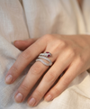 Women Gold-Plated Stone Studded Adjustable Snake Ring