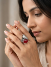 Meraki Sparrow Shape With Stone Oxidized Ring