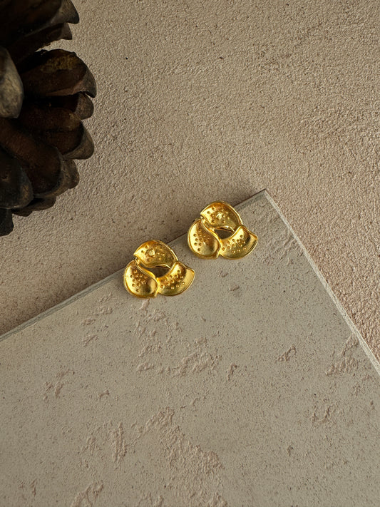 Charming Gold Plated Stud Earrings