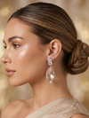 Natural Citrine And White Diamond Earrings