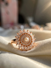 Trends Gold Toned Stone Studded Adjustable Ring