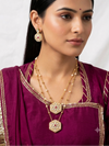 Premium Double Chain with Pendant and Studs