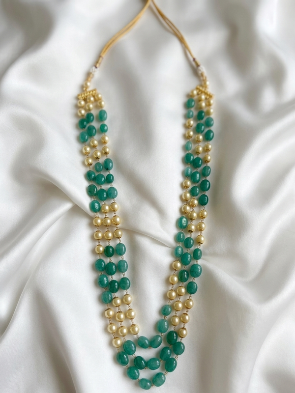 Blue Green Beads Necklace