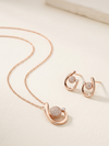 Meraki Gold Plated Studded Pendant with Earrings Sets
