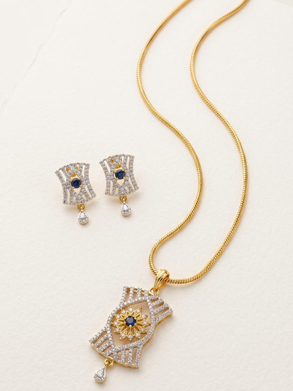 Blue Stone AD Pendant Set
