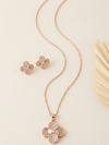 Meraki Rose Gold Plated Floral Design Pendant Sets