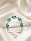 Oxidized Sterling Silver Garnet Handmade Bracelet