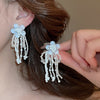 Flower Beads Sky Blue Earrings