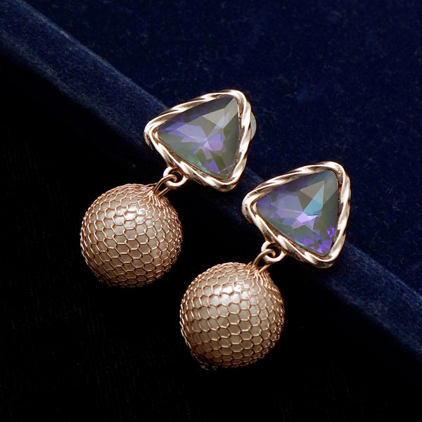 Mirror Effect Geometric Dangle Drop Earrings