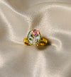 Enamel Flower Design Adjustable Ring