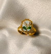 Anti-Tarnish Enamel Flower Adjustable Ring