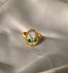 Anti-Tarnish Enamel Flower Adjustable Ring
