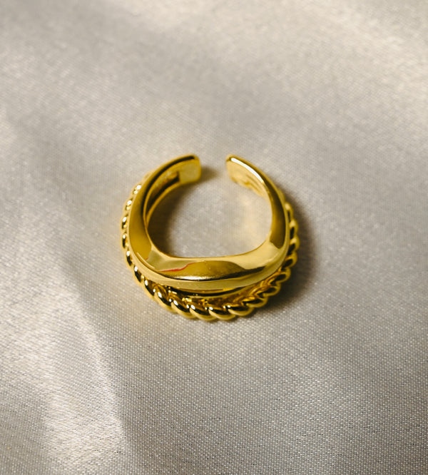 Anti-Tarnish Gold Plated Adjustable Ring