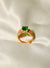 Green Stone Rose Gold Diamond Ring