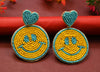 Handmade Beaded Smiley Earrings