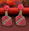 Pink Bottle Beads Earrings