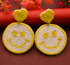 Handmade Beaded Smiley Earrings