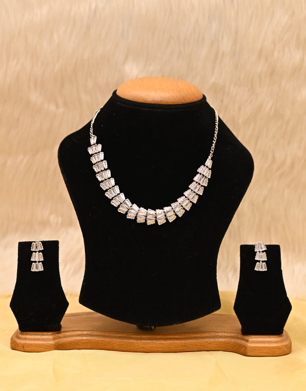 CZ White Necklace set