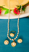Traditional Pearl Pendant Set With Ring