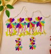 Multicolor Floral Beads Choker Set