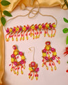 Handcrafted Floral Jewelry Set for Haldi-Mehndi Occasion