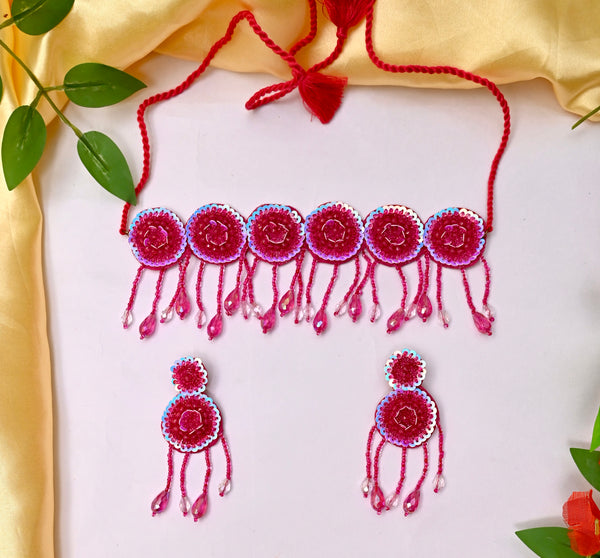 Handmade Embroidered Choker Set