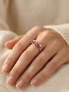 Multicoloured Rose Gold Diamond Ring