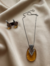 Oval Shaped Resin Pendant Set