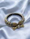 Peacock Design Oxidized Kada