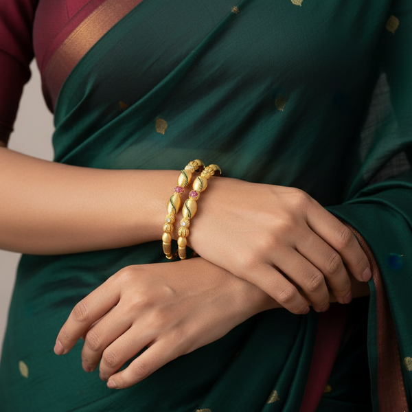 Gold Plated Bracelets Style Kada