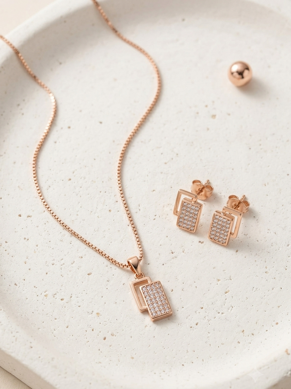 Pretty Rose Gold Plated Set