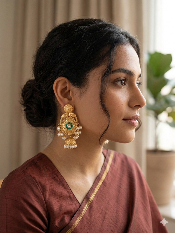 Golden Kashmiri Earrings