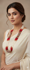 Red And White Beads Necklace