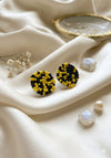 Black Yellow Beaded Studs