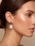 Silver Tone Shell Earring