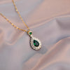 Crystal Emerald Water Drop Pendant