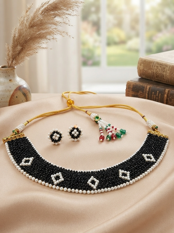Handcrafted hydro Beads Necklace Set