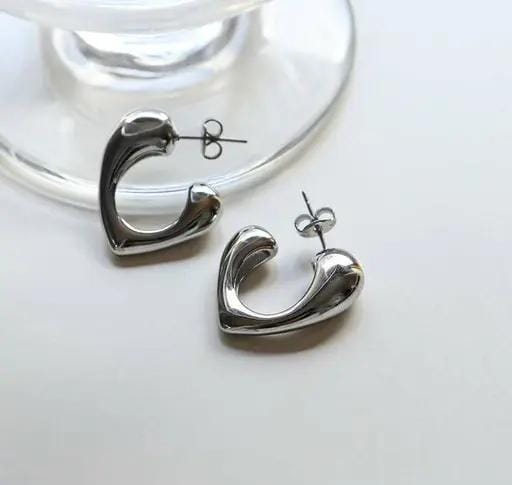 Curved V Golden Earrings