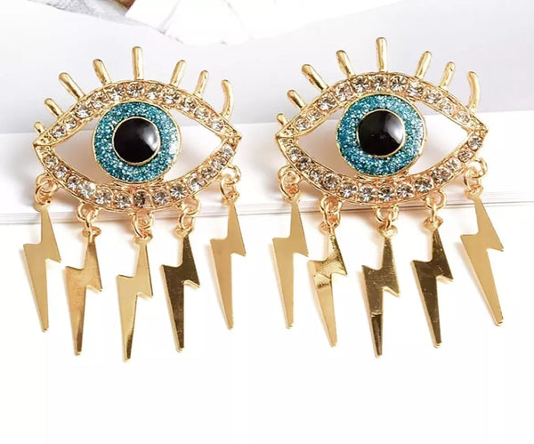 Blue Evil Eye Anti Tarnish Earrings