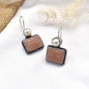 Square Stone Earrings with Pearl