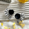 Oxidized Flower Design Studs