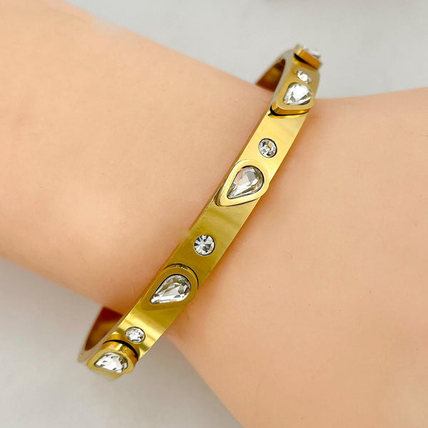 Cubic Zirconia 18k Gold Plated Anti-Tarnish Bracelet
