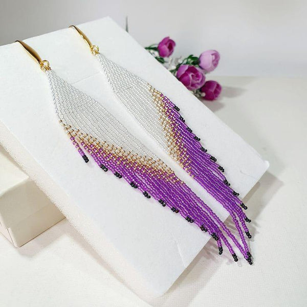 Handmade Long Beaded Earrings