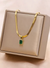 Anti-Tarnish Single Stone Pendant Snake Chain