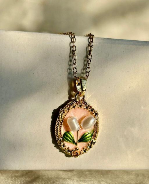 Anti-Tarnish Pearl Flower Pendant