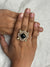 Diamond Studded With Black Stone Kundan Adjustable Ring
