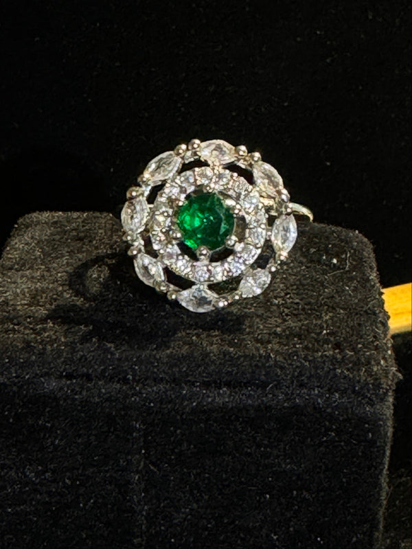 White Finish Diamond Ring