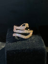 Women Gold-Plated Stone Studded Adjustable Snake Ring