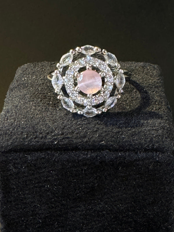 White Finish Diamond Ring