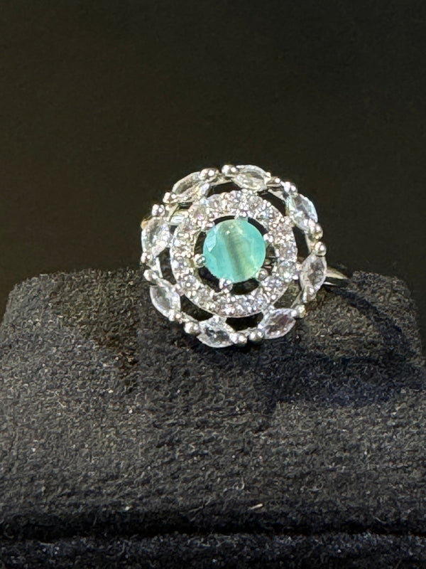 White Finish Diamond Ring